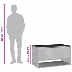vidaXL Outdoor Cushion Box Black 100x55x55.5 cm Poly Rattan cushion container - Additional view 10