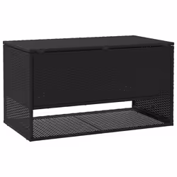 vidaXL Outdoor Cushion Box Black 100x55x55.5 cm Poly Rattan cushion container - Additional view 5
