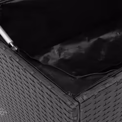 vidaXL Outdoor Cushion Box Black 100x55x55.5 cm Poly Rattan cushion container - Additional view 7