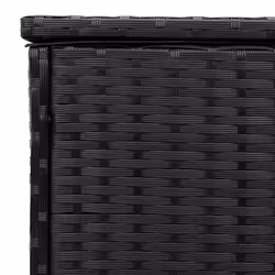 vidaXL Outdoor Cushion Box Black 100x55x55.5 cm Poly Rattan cushion container - Additional view 8