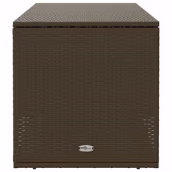 vidaXL Outdoor Cushion Box Brown 100x55x55.5 cm Poly Rattan cushion container - Additional view 4