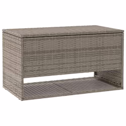 vidaXL Outdoor Cushion Box Grey 100x55x55.5 cm Poly Rattan cushion container