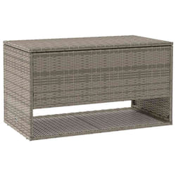 vidaXL Outdoor Cushion Box Grey 100x55x55.5 cm Poly Rattan cushion container