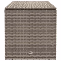 vidaXL Outdoor Cushion Box Grey 100x55x55.5 cm Poly Rattan cushion container - Additional view 4