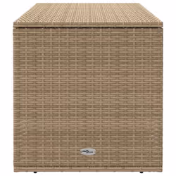 vidaXL Outdoor Cushion Box Beige 100x55x55.5 cm Poly Rattan cushion container - Additional view 4