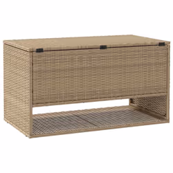 vidaXL Outdoor Cushion Box Beige 100x55x55.5 cm Poly Rattan cushion container - Additional view 5