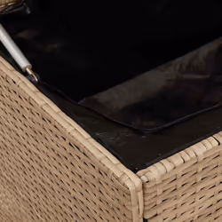 vidaXL Outdoor Cushion Box Beige 100x55x55.5 cm Poly Rattan cushion container - Additional view 7