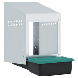 vidaXL Chicken Nesting Box  Compartment Wall-Mounted Galvanised Steel - 26.5 x 50 x 46 cm