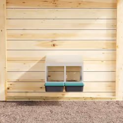 vidaXL Chicken Nesting Box 2 Compartments Wall-Mounted Galvanised Steel - 53 x 50 x 46 cm
