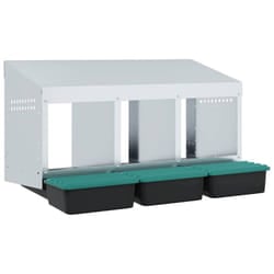 vidaXL Chicken Nesting Box  Compartment Wall-Mounted Galvanised Steel - 79.5 x 50 x 46 cm