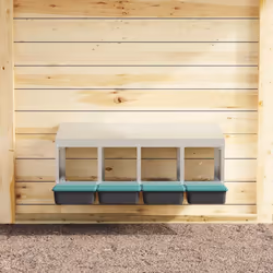 vidaXL Chicken Nesting Box 2 Compartments Wall-Mounted Galvanised Steel - 106 x 50 x 46 cm
