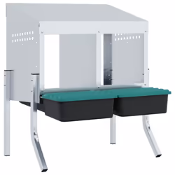 vidaXL Chicken Nesting Box 4 Compartments with Legs Galvanised Steel - 57 x 50 x 63/68 cm