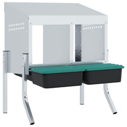 vidaXL Chicken Nesting Box 4 Compartments with Legs Galvanised Steel - 57 x 50 x 63/68 cm