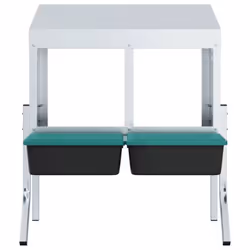 vidaXL Chicken Nesting Box 4 Compartments with Legs Galvanised Steel - 57 x 50 x 63/68 cm - Additional view 4