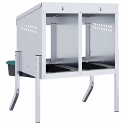 vidaXL Chicken Nesting Box 4 Compartments with Legs Galvanised Steel - 57 x 50 x 63/68 cm - Additional view 6