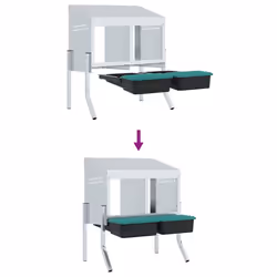 vidaXL Chicken Nesting Box 4 Compartments with Legs Galvanised Steel - 57 x 50 x 63/68 cm - Additional view 7