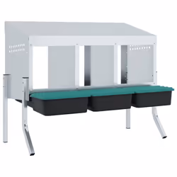 vidaXL Chicken Nesting Box Compartments with Legs Galvanised Steel - 83.5 x 50 x 63/68 cm