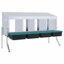 vidaXL Chicken Nesting Box 4 Compartments with Legs Galvanised Steel - 110 x 50 x 63/68 cm