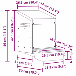 vidaXL Chicken Nesting Box 1 Compartment Wall-Mounted Galvanised Steel