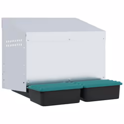 vidaXL Chicken Nesting Box 2 Compartments Wall-Mounted Galvanised Steel - 53 x 50 x 46 cm
