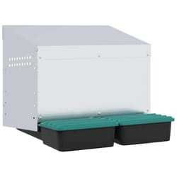 vidaXL Chicken Nesting Box 2 Compartments Wall-Mounted Galvanised Steel - 53 x 50 x 46 cm
