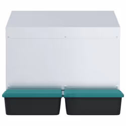 vidaXL Chicken Nesting Box 2 Compartments Wall-Mounted Galvanised Steel - 53 x 50 x 46 cm - Additional view 4