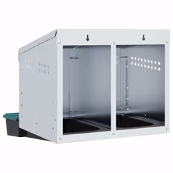 vidaXL Chicken Nesting Box 2 Compartments Wall-Mounted Galvanised Steel - 53 x 50 x 46 cm - Additional view 6