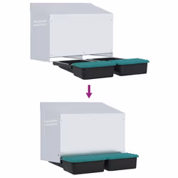 vidaXL Chicken Nesting Box 2 Compartments Wall-Mounted Galvanised Steel - 53 x 50 x 46 cm - Additional view 7