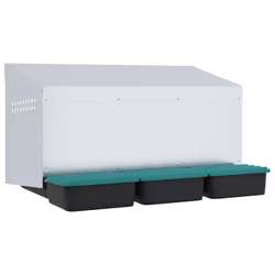 vidaXL Chicken Nesting Box 2 Compartments Wall-Mounted Galvanised Steel - 79.5 x 50 x 46 cm
