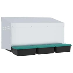 vidaXL Chicken Nesting Box 2 Compartments Wall-Mounted Galvanised Steel - 79.5 x 50 x 46 cm