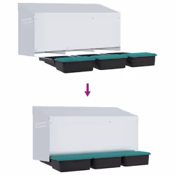 vidaXL Chicken Nesting Box 2 Compartments Wall-Mounted Galvanised Steel - 79.5 x 50 x 46 cm - Additional view 7