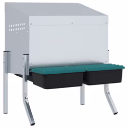 vidaXL Chicken Nesting Box 4 Compartments with Legs Galvanised Steel - 57 x 50 x 63/68 cm