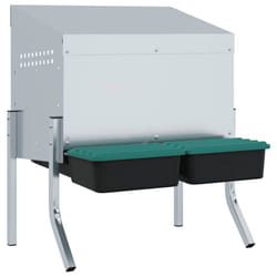 vidaXL Chicken Nesting Box 4 Compartments with Legs Galvanised Steel - 57 x 50 x 63/68 cm