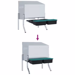 vidaXL Chicken Nesting Box 4 Compartments with Legs Galvanised Steel - 57 x 50 x 63/68 cm - Additional view 7