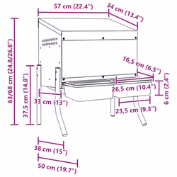 vidaXL Chicken Nesting Box 4 Compartments with Legs Galvanised Steel - 57 x 50 x 63/68 cm - Additional view 8