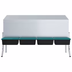 vidaXL Chicken Nesting Box 4 Compartments with Legs Galvanised Steel - 110 x 50 x 63/68 cm - Additional view 4