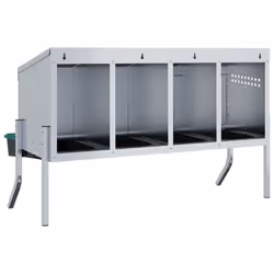 vidaXL Chicken Nesting Box 4 Compartments with Legs Galvanised Steel - 110 x 50 x 63/68 cm - Additional view 6