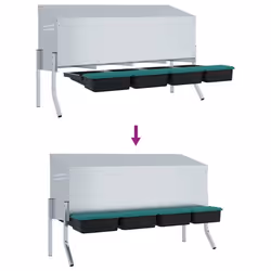 vidaXL Chicken Nesting Box 4 Compartments with Legs Galvanised Steel - 110 x 50 x 63/68 cm - Additional view 7