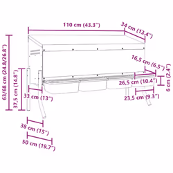 vidaXL Chicken Nesting Box 4 Compartments with Legs Galvanised Steel - 110 x 50 x 63/68 cm - Additional view 8