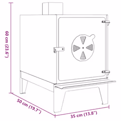 vidaXL Camping Stove 35x50x60 cm Corten Steel portable stove tent stove