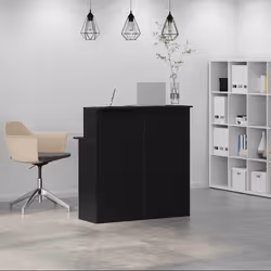 vidaXL Reception Desk Artisan Oak 100x50x103.5 cm Engineered Wood - black