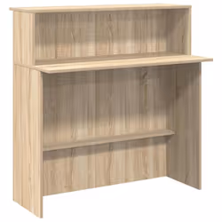 vidaXL Reception Desk Concrete Grey 100x50x103.5 cm Engineered Wood - sonoma oak