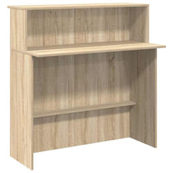 vidaXL Reception Desk Concrete Grey 100x50x103.5 cm Engineered Wood - sonoma oak