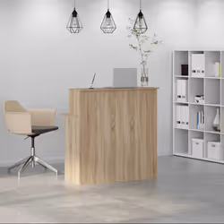 vidaXL Reception Desk Concrete Grey 100x50x103.5 cm Engineered Wood - sonoma oak