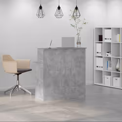 vidaXL Reception Desk Concrete Grey 100x50x103.5 cm Engineered Wood - concrete grey