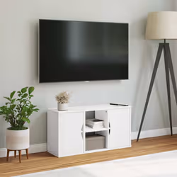 vidaXL TV Cabinet ODDA White 79x24x40 cm Solid Wood Pine TV stand - Additional view 2
