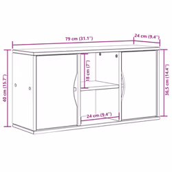 vidaXL TV Cabinet ODDA White 79x24x40 cm Solid Wood Pine TV stand - Additional view 3