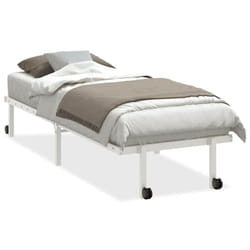 vidaXL Bed Frame without Mattress Foldable White 90x190 cm Steel - white, 75 x 190 cm