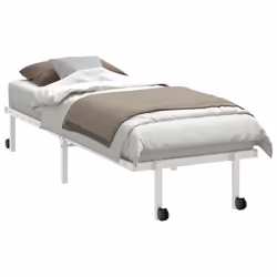 vidaXL Bed Frame without Mattress Foldable White 90x190 cm Steel - white, 75 x 190 cm - Additional view 2