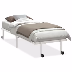 vidaXL Bed Frame without Mattress Foldable White 90x190 cm Steel - white, 80 x 200 cm